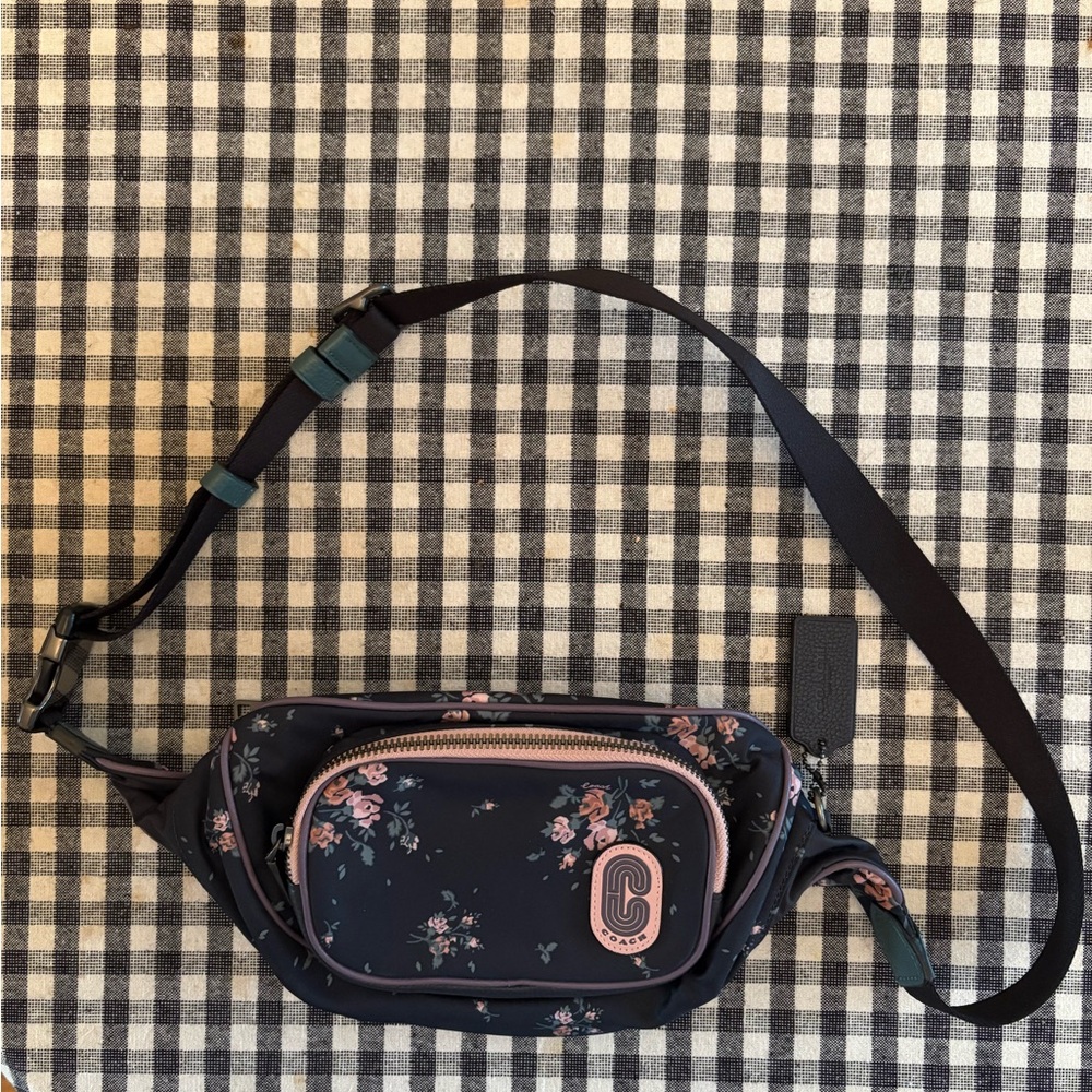 Coach Black Floral belt bag